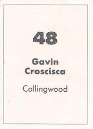 1990 Select AFL Stickers #48 Gavin Croscisca Back